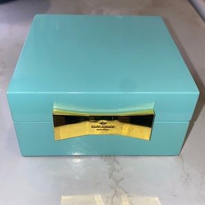 Kate Spade Turqoise Laquer Square Jewelry Box 4”
